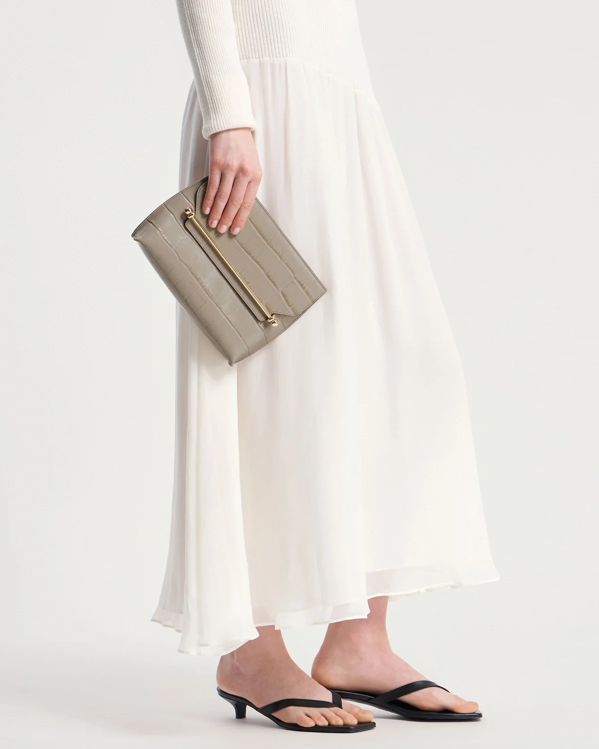 Stylist - Croc-Embossed Leather Light Taupe
