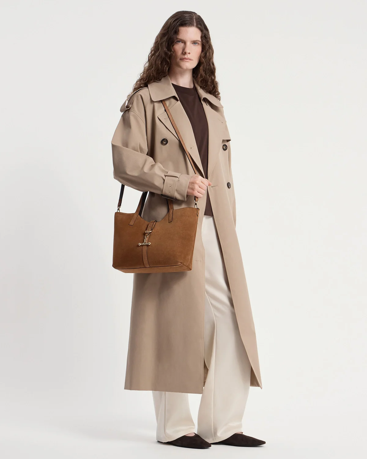 Kite Tote Midi - Tan Suede