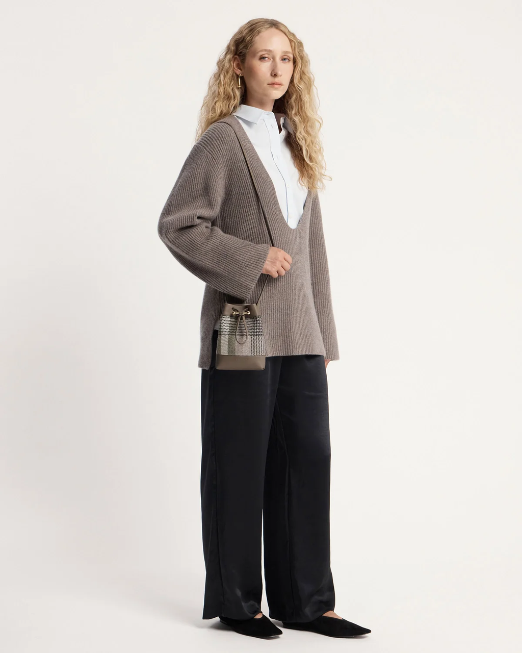 Osette Midi Pouch - Strathberry Tartan Taupe