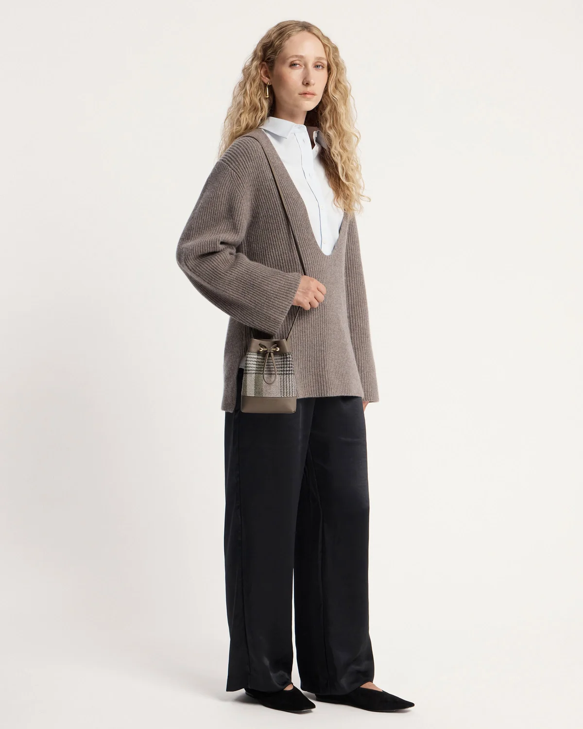 Osette Midi Pouch - Strathberry Tartan Taupe