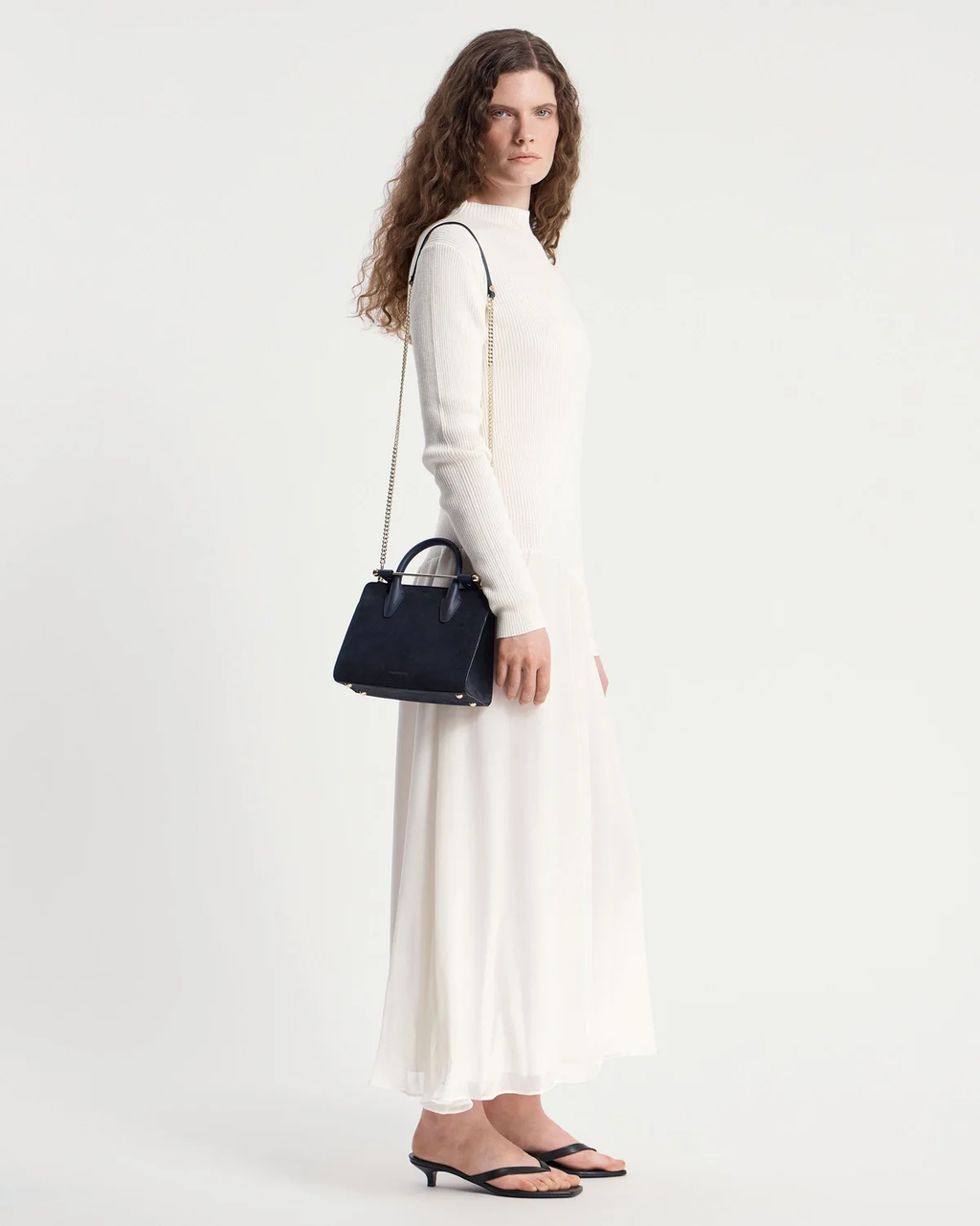 Mini Tote - Navy Suede
