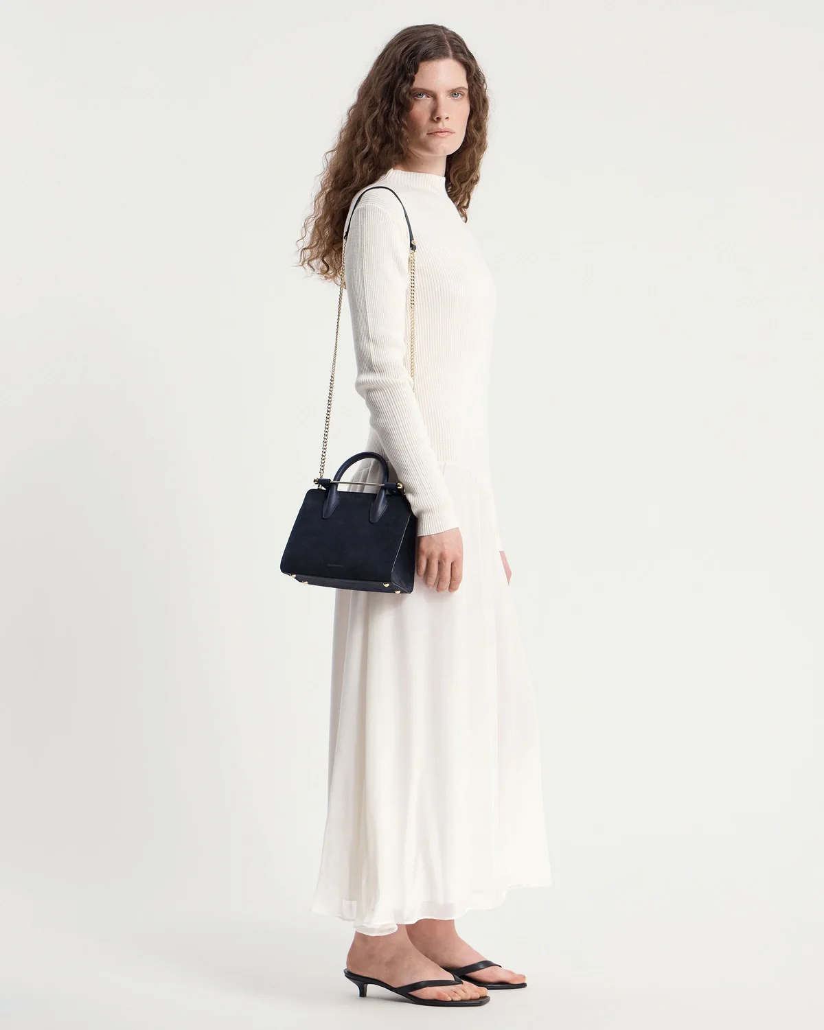 Mini Tote - Navy Suede