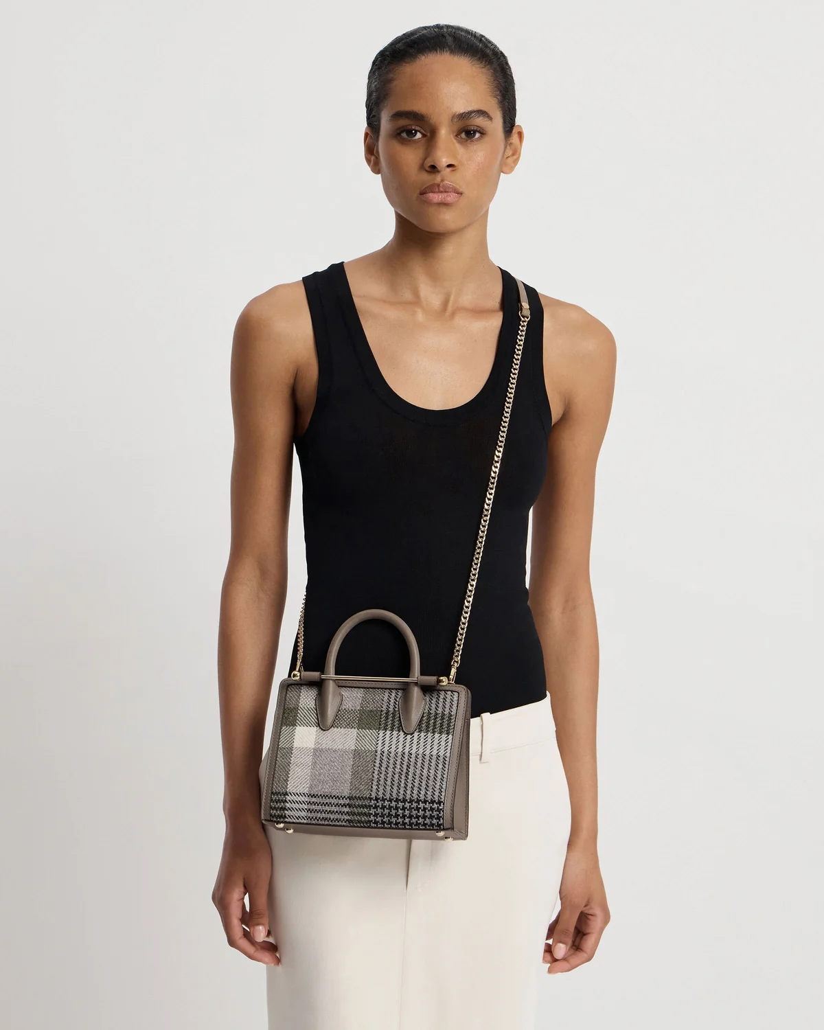 Mini Tote - Strathberry Tartan Taupe