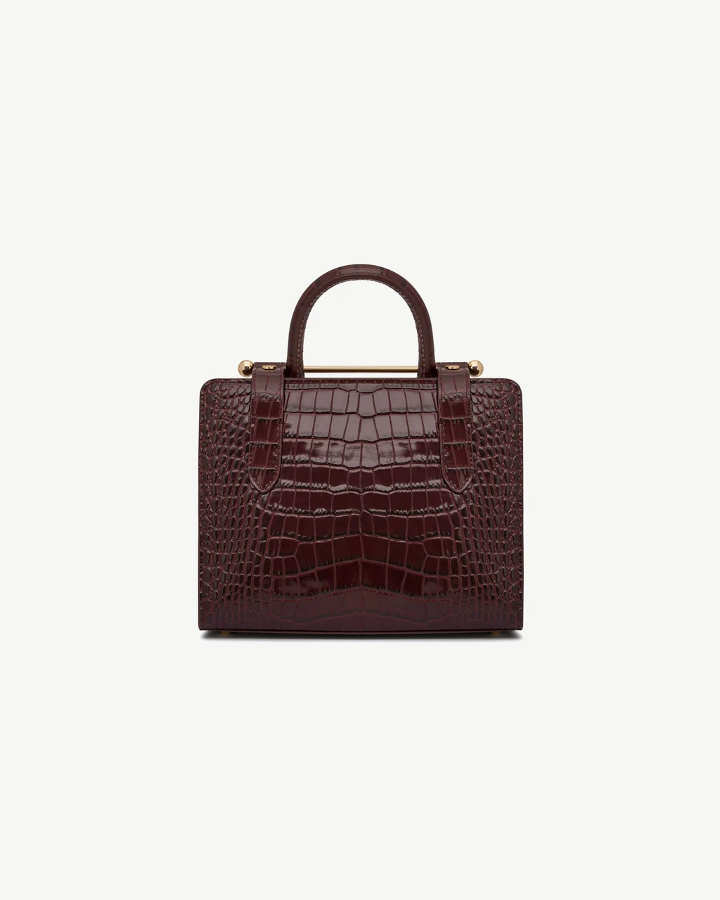 Mini Tote - Croc-Embossed Leather Burgundy