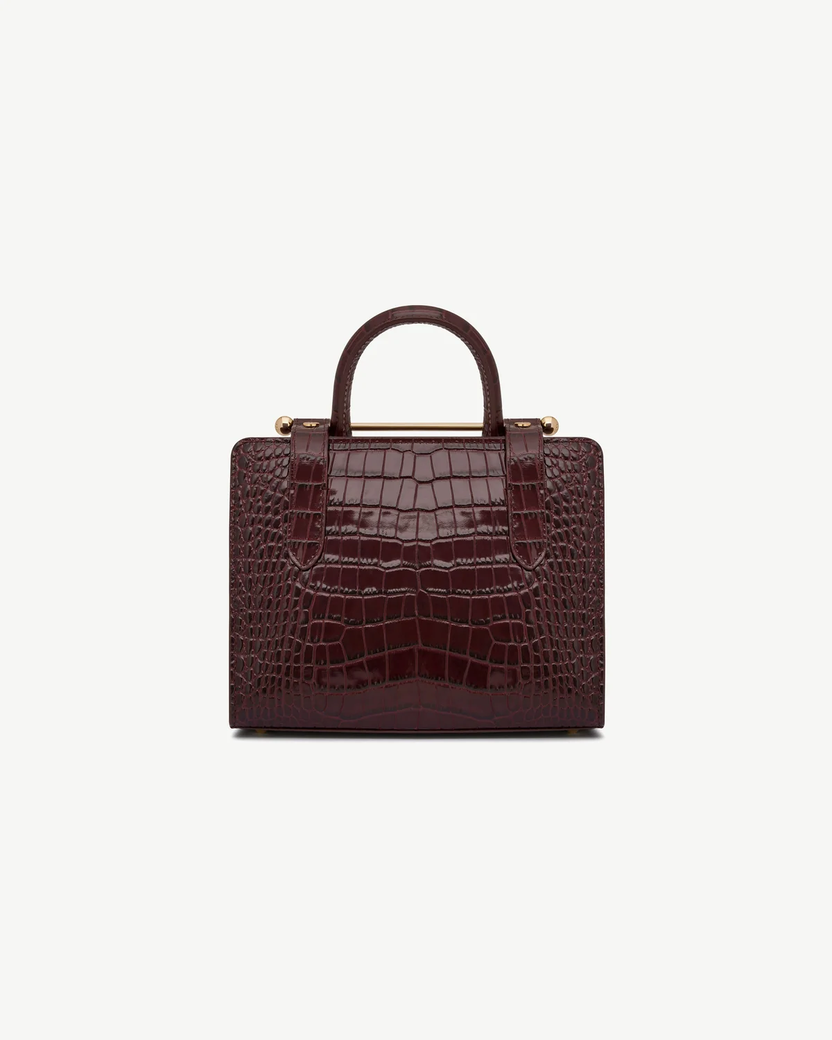 Mini Tote - Croc-Embossed Leather Burgundy
