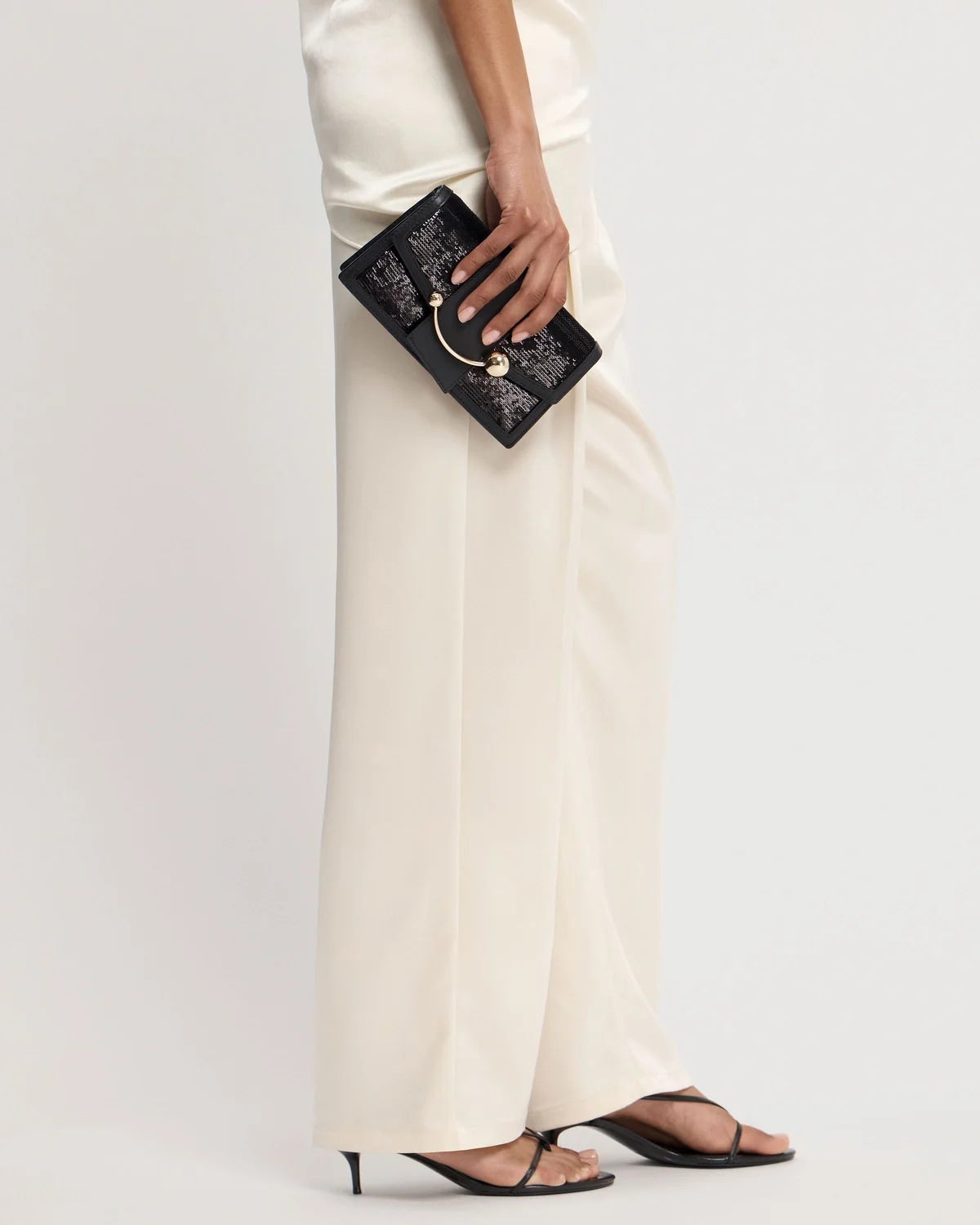 Crescent on a Chain - Black Sequins
