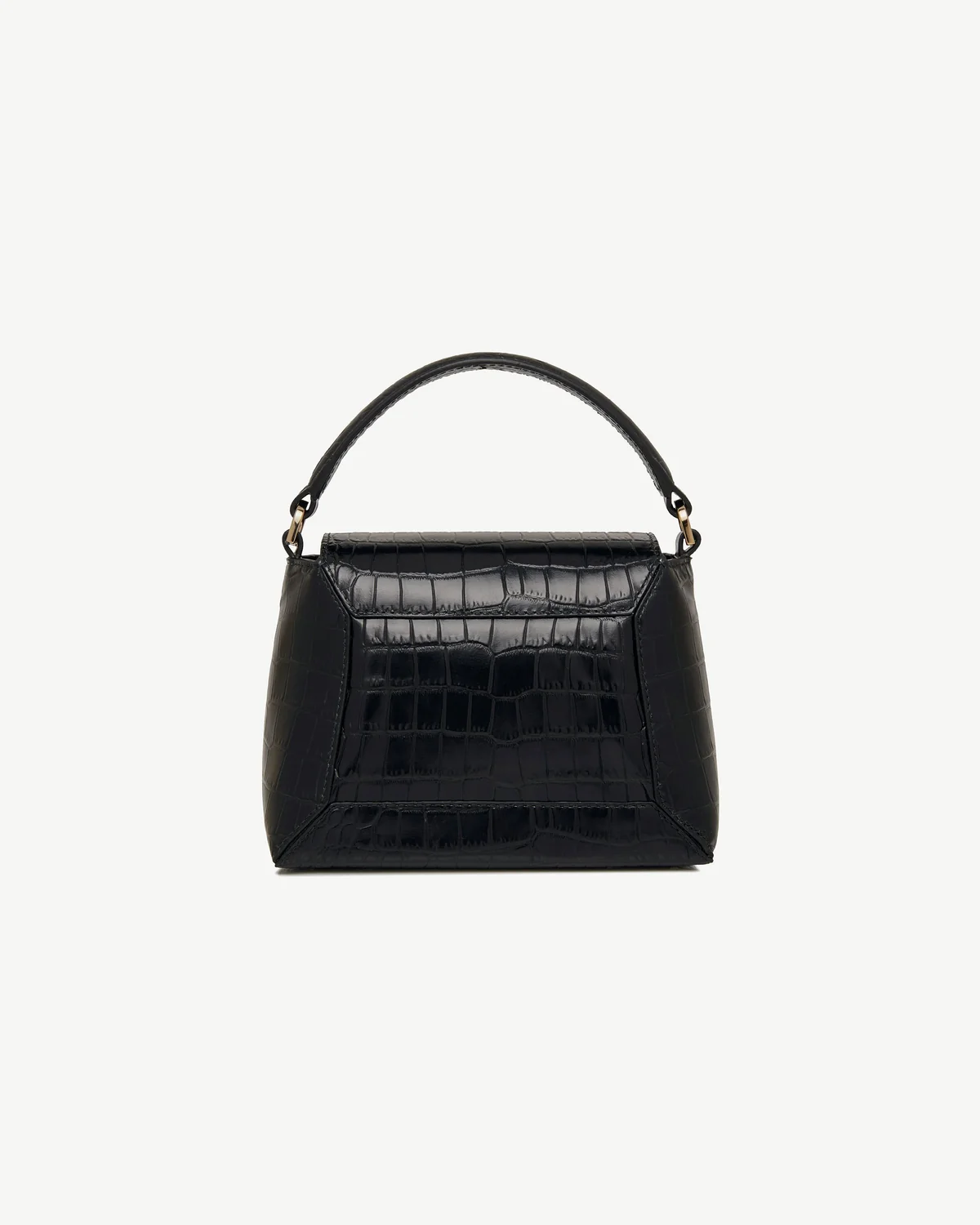 Mosaic Nano - Soft Croc-Embossed Leather Black