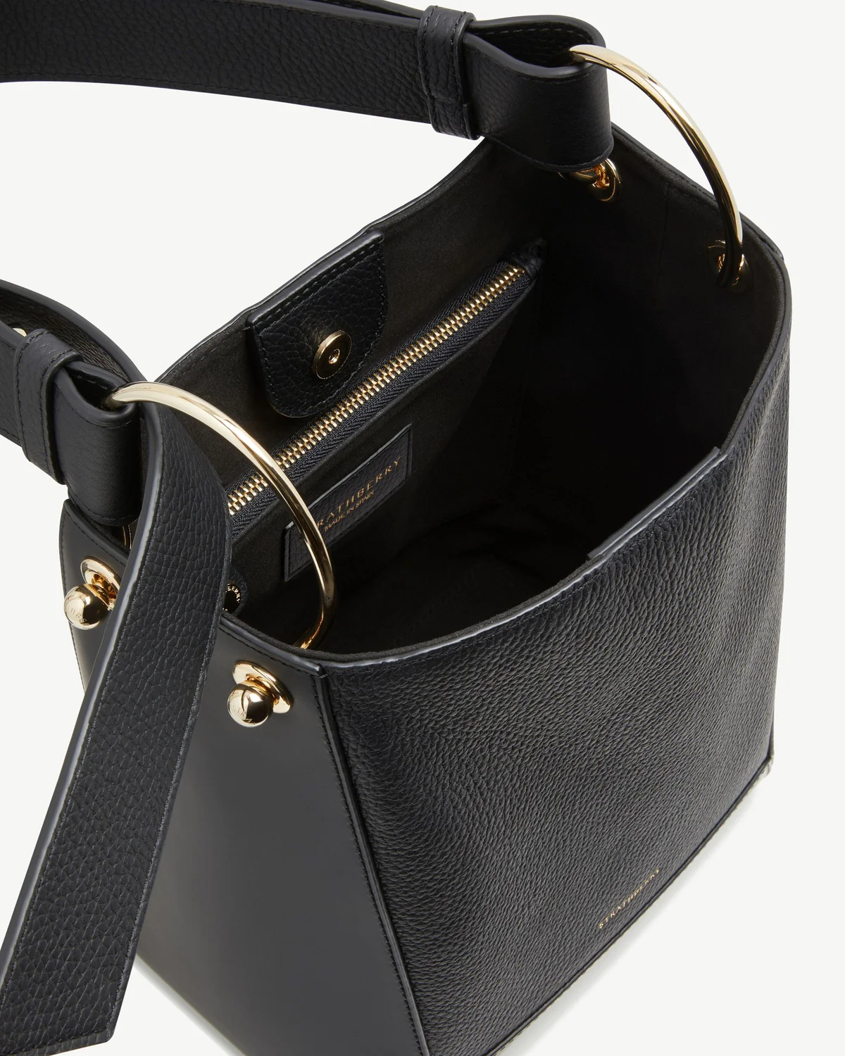 Lana Midi Bucket Bag - Black