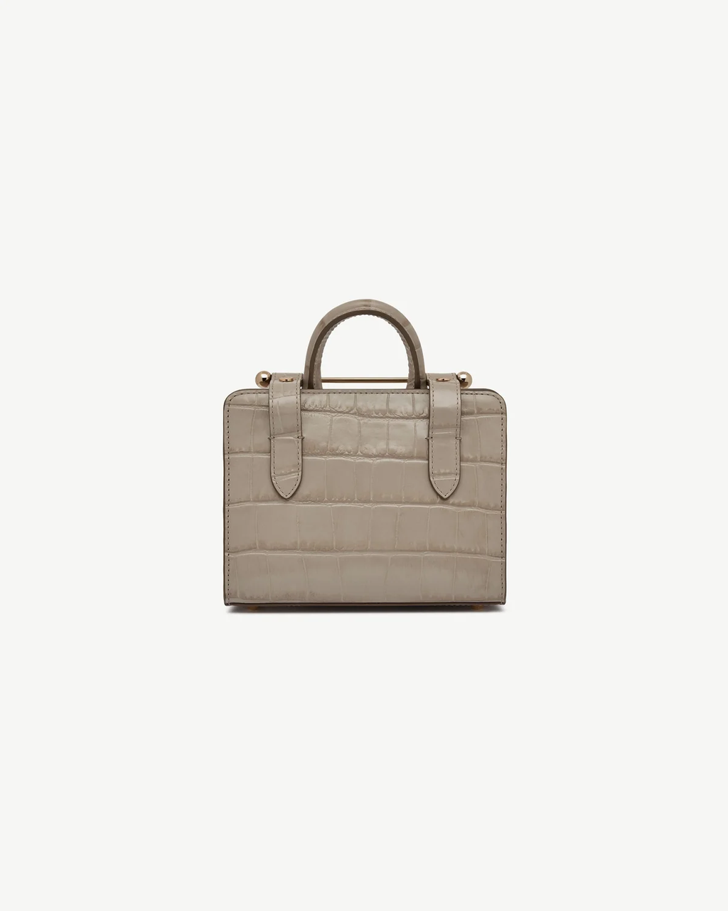 Nano Tote - Croc-Embossed Leather Light Taupe