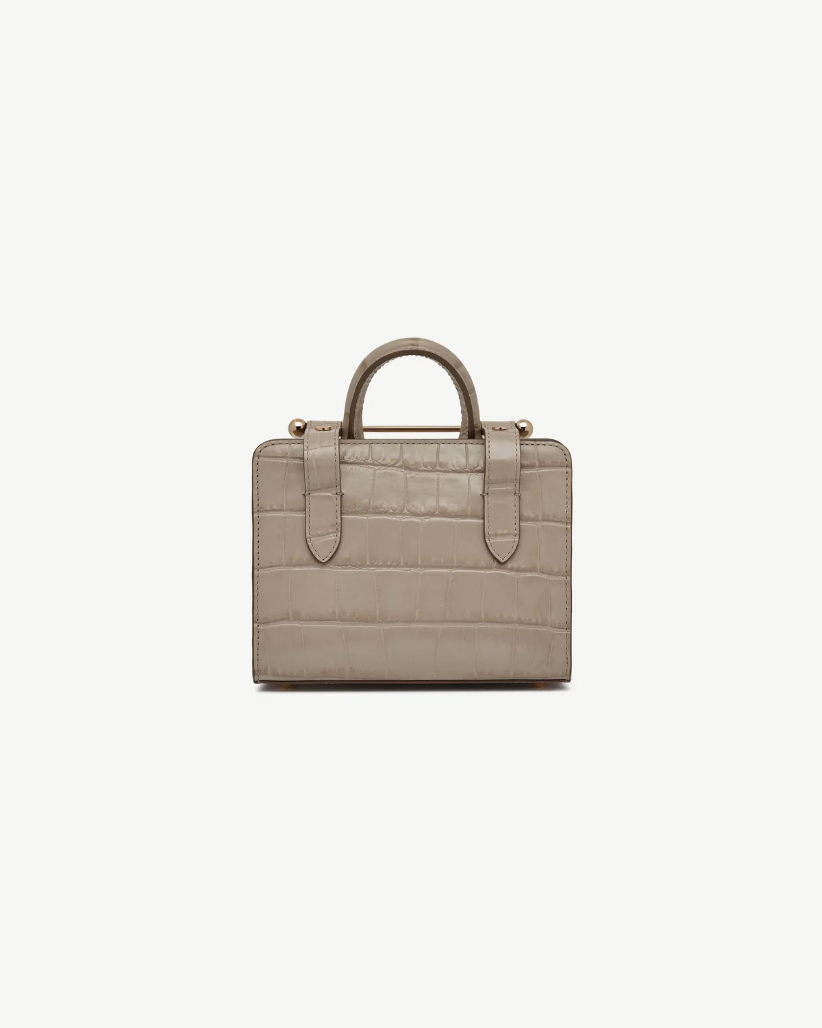 Nano Tote - Croc-Embossed Leather Light Taupe