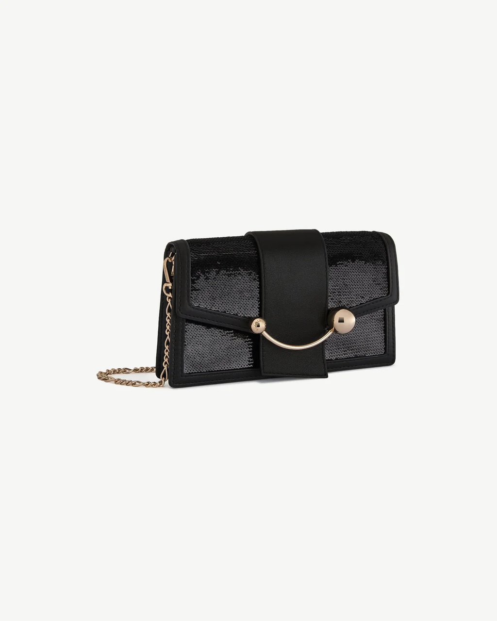 Crescent on a Chain - Black Sequins