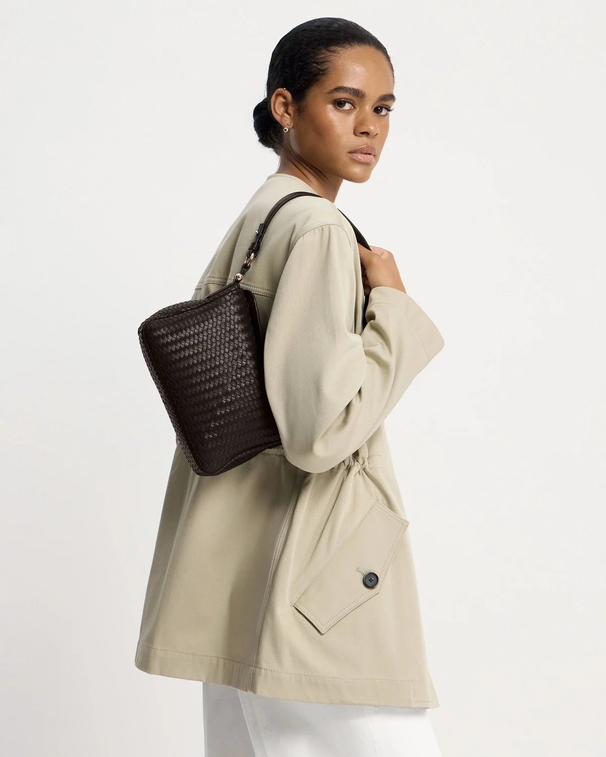 Sway - Chocolate Woven Leather