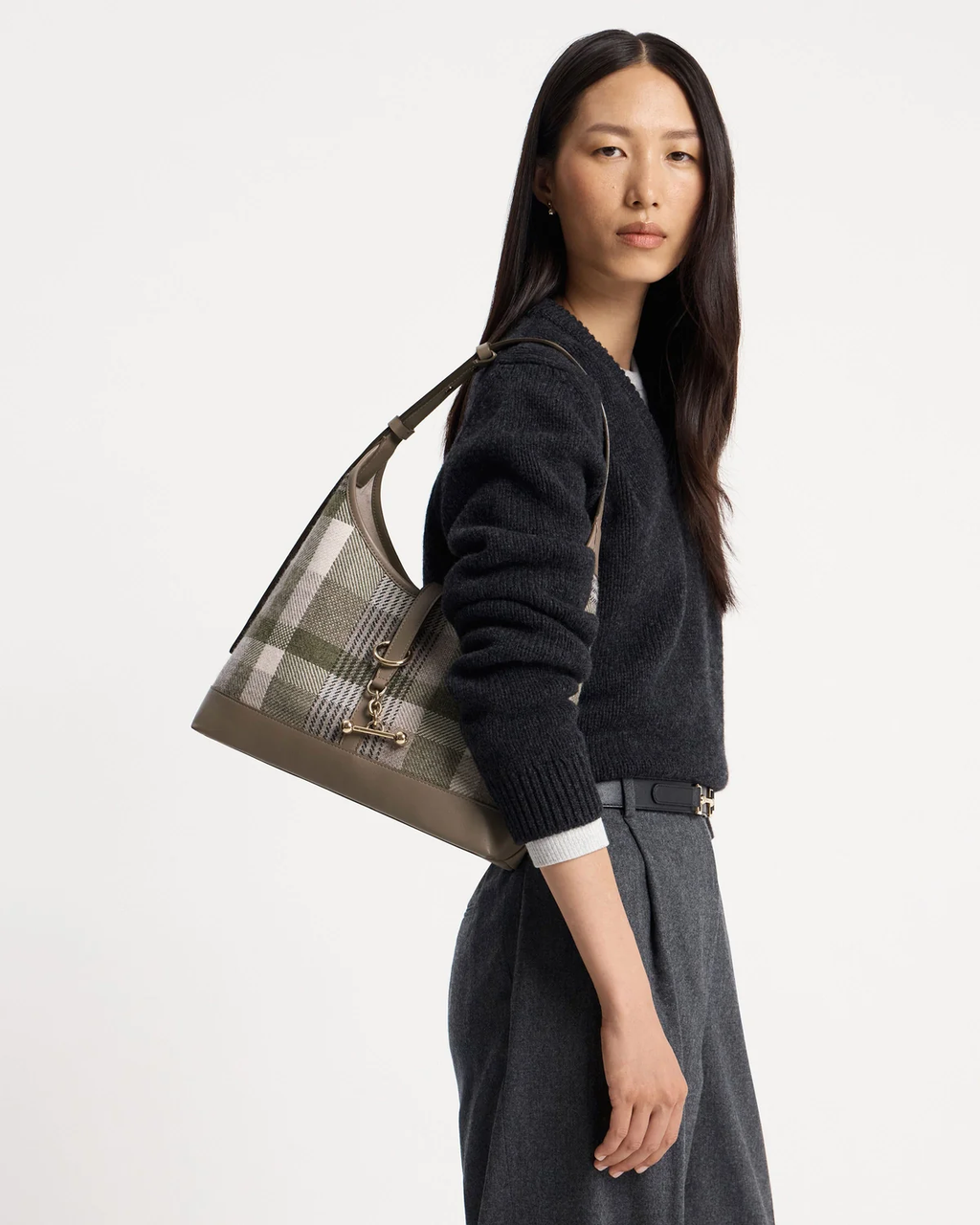 Kite Hobo - Strathberry Tartan Taupe