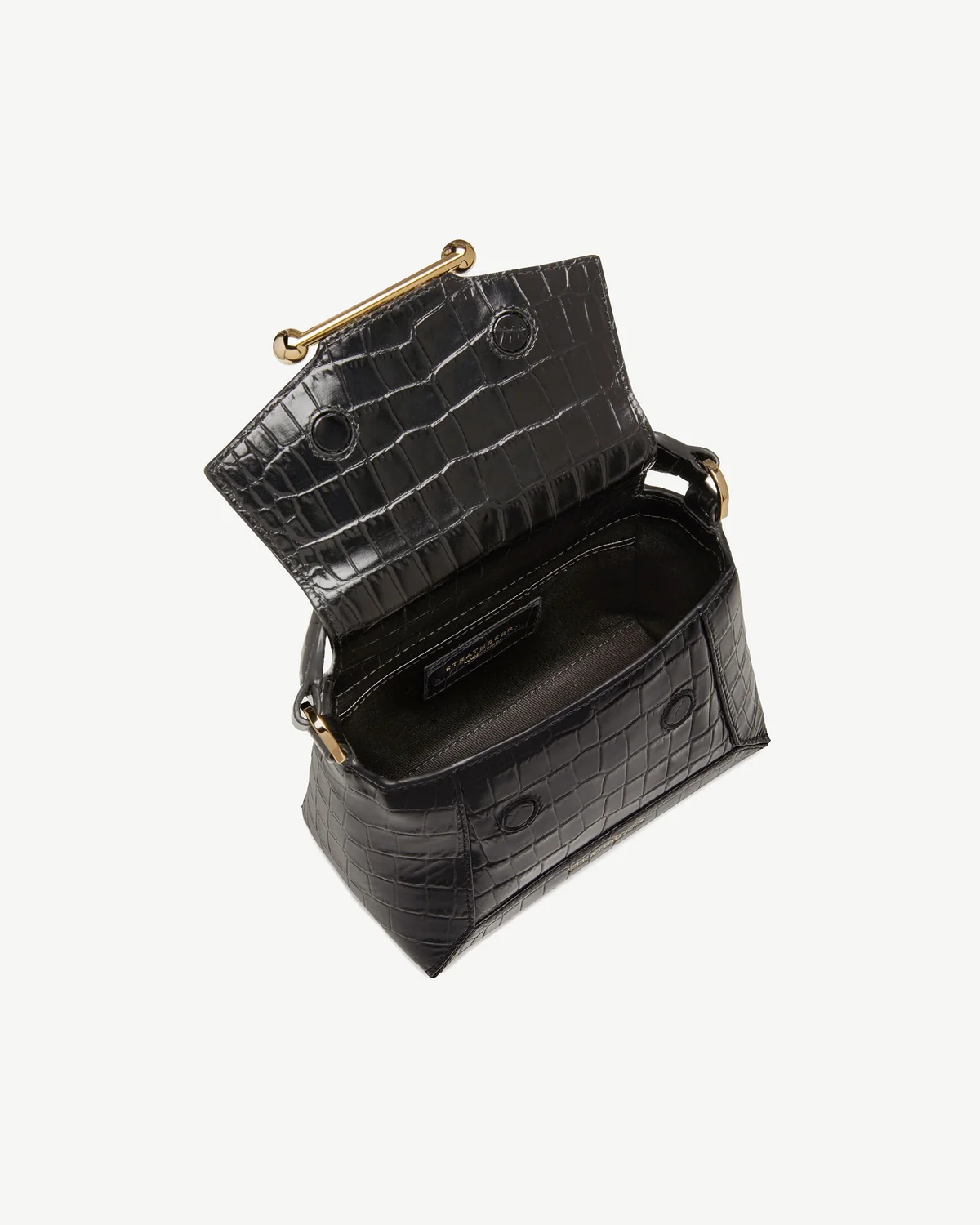 Mosaic Nano - Soft Croc-Embossed Leather Black