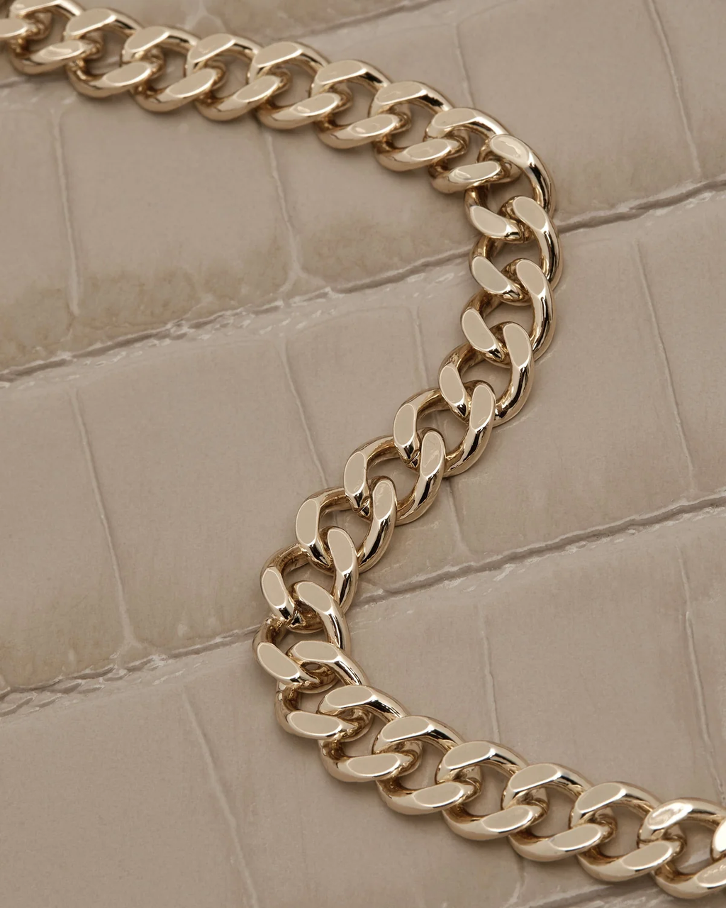 Nano Tote - Croc-Embossed Leather Light Taupe