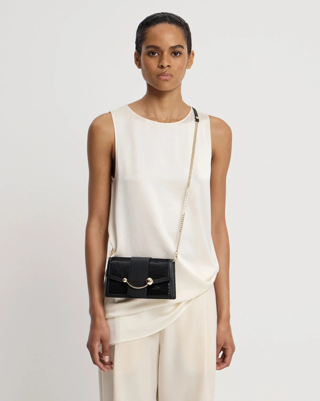 Crescent on a Chain - Black Sequins