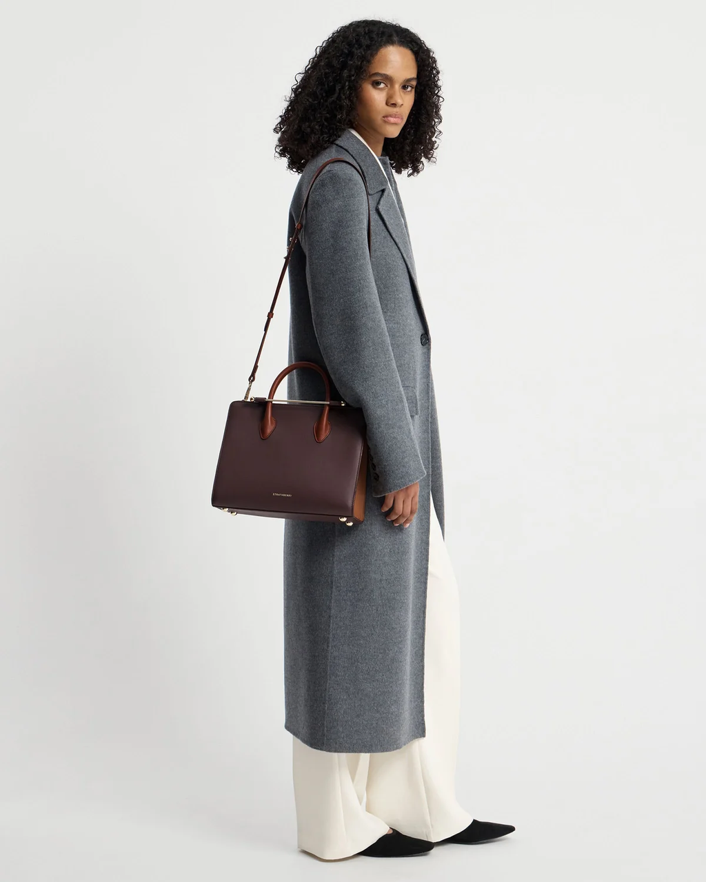Midi Tote - Burgundy/Walnut/Chestnut
