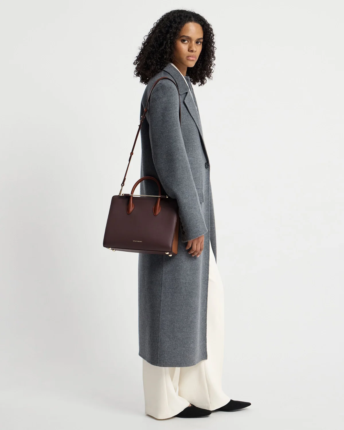 Midi Tote - Burgundy/Walnut/Chestnut