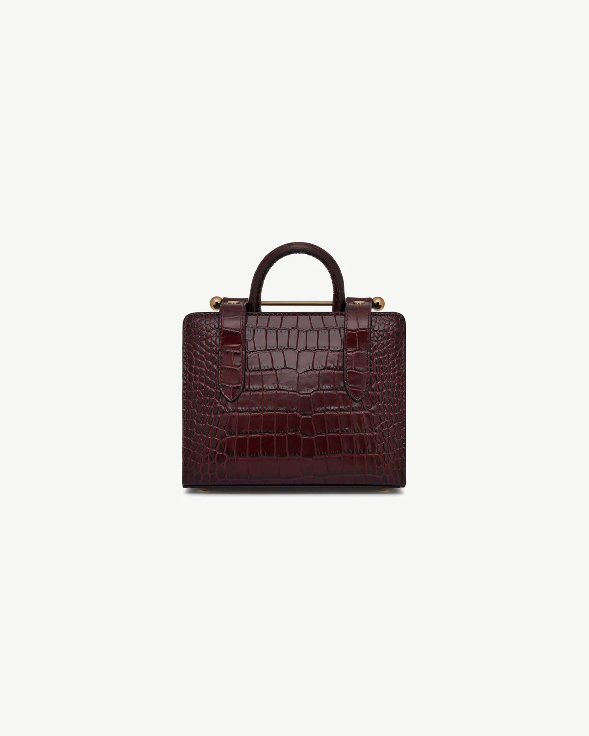 Nano Tote - Croc-Embossed Leather Burgundy