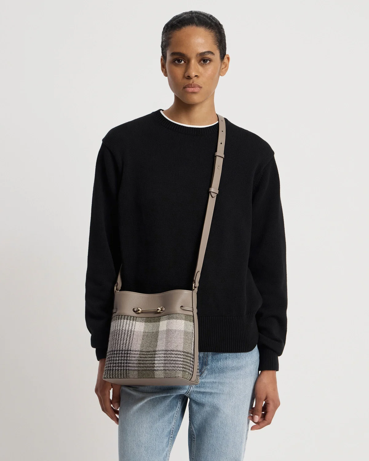 Corda Bucket - Strathberry Tartan Taupe