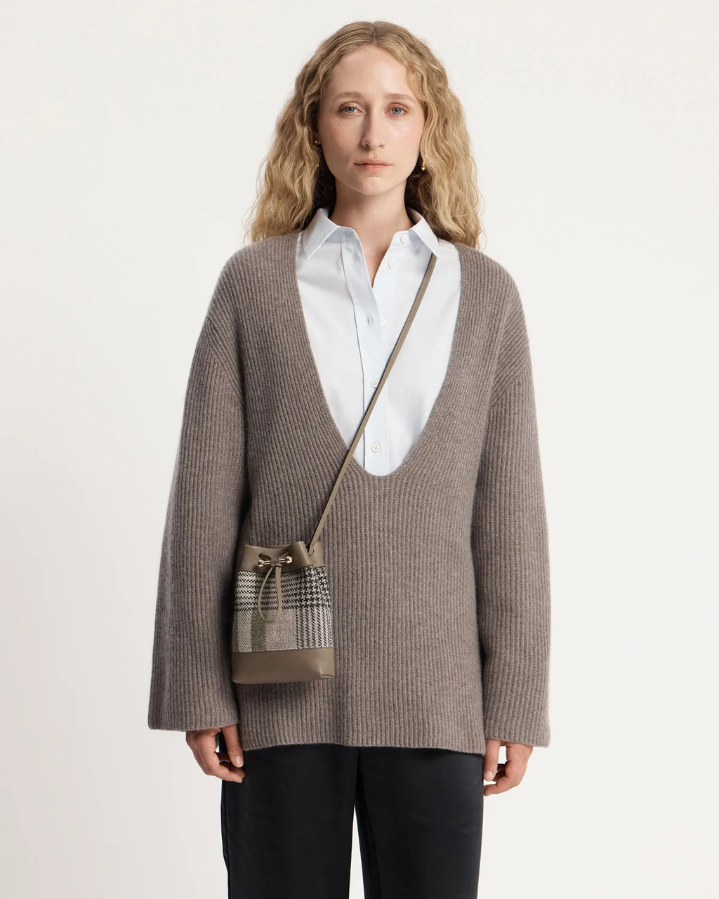 Osette Midi Pouch - Strathberry Tartan Taupe