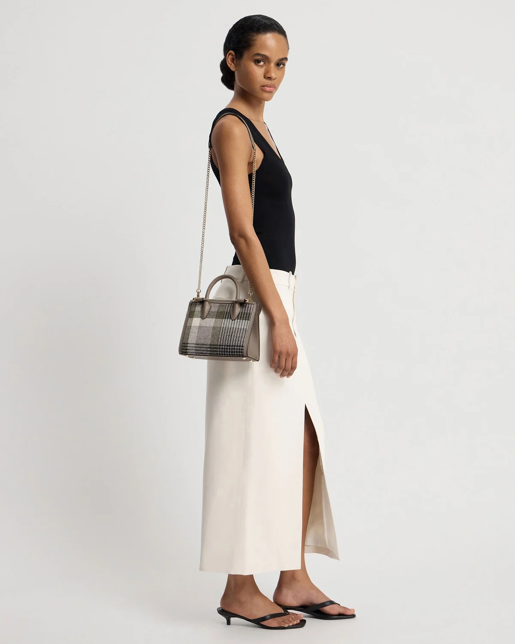 Mini Tote - Strathberry Tartan Taupe