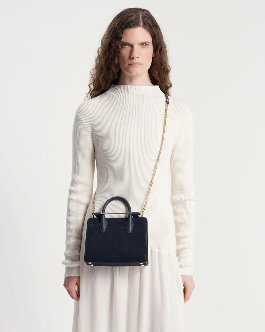 Mini Tote - Navy Suede