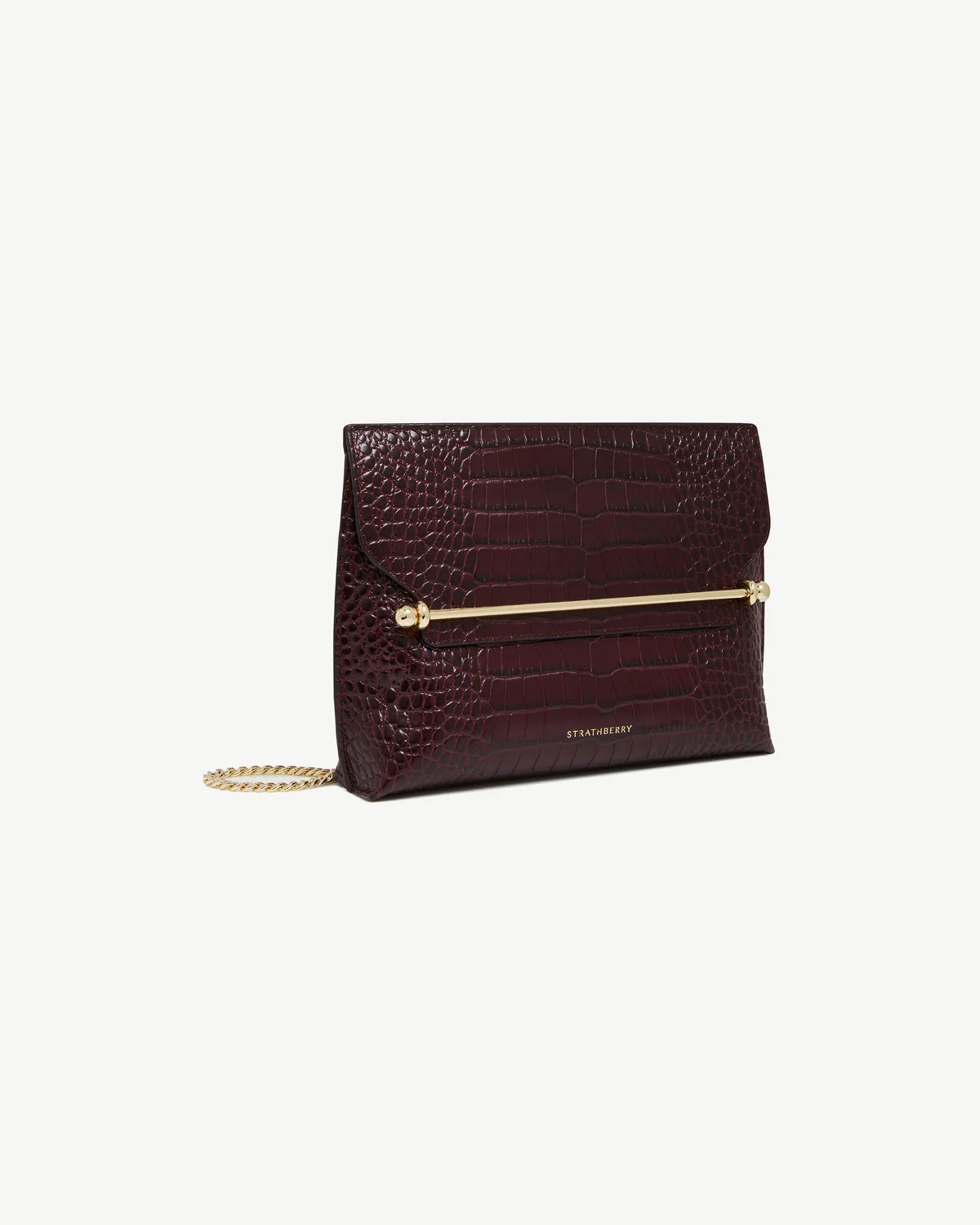 Stylist - Croc-Embossed Leather Burgundy
