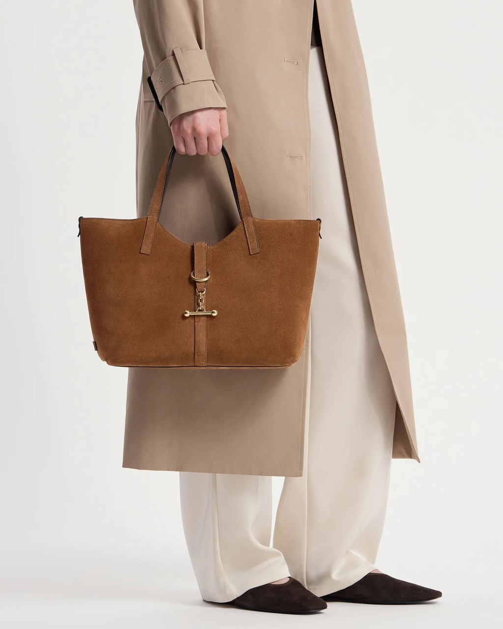 Kite Tote Midi - Tan Suede