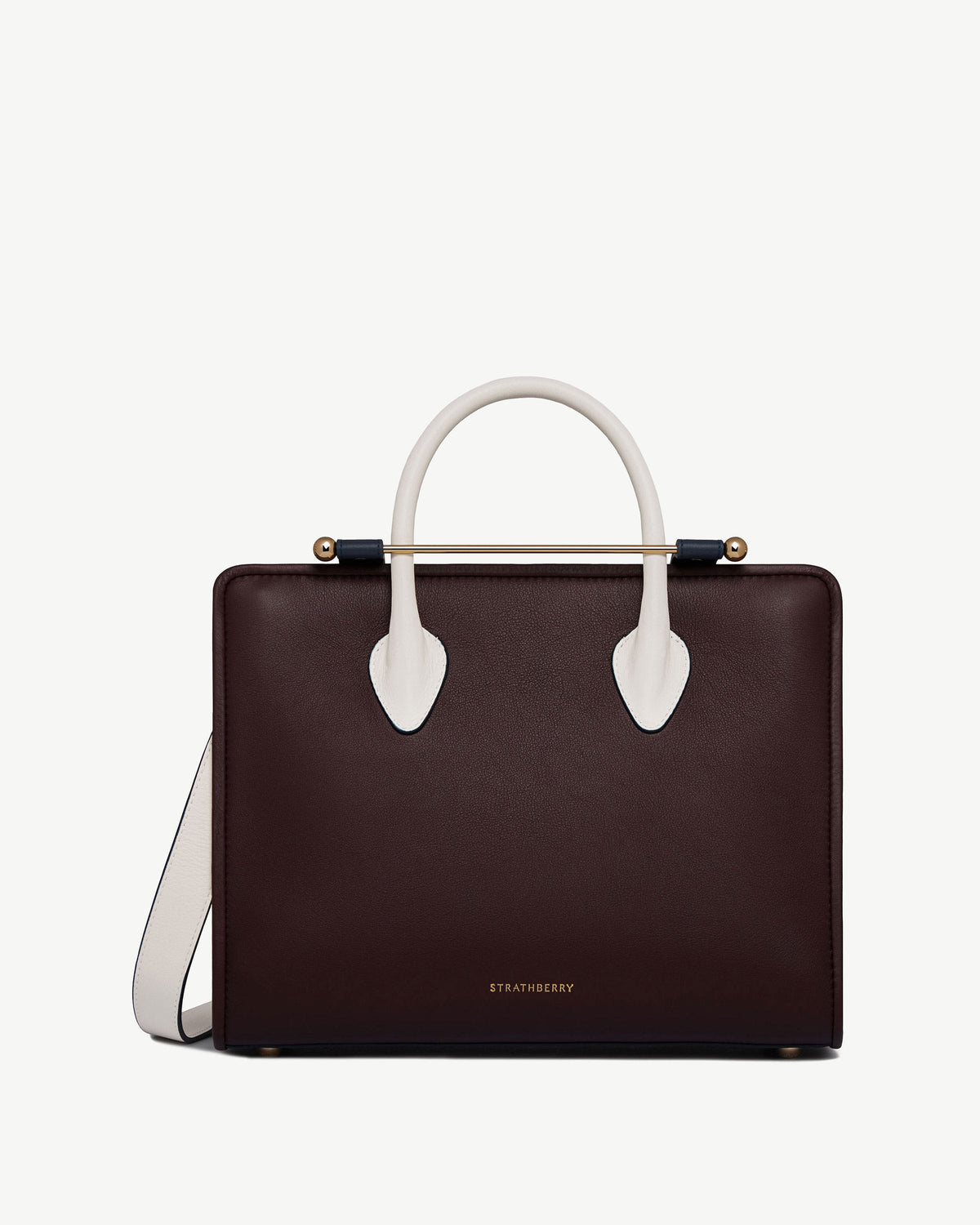 Midi Tote - Burgundy/Navy/Vanilla