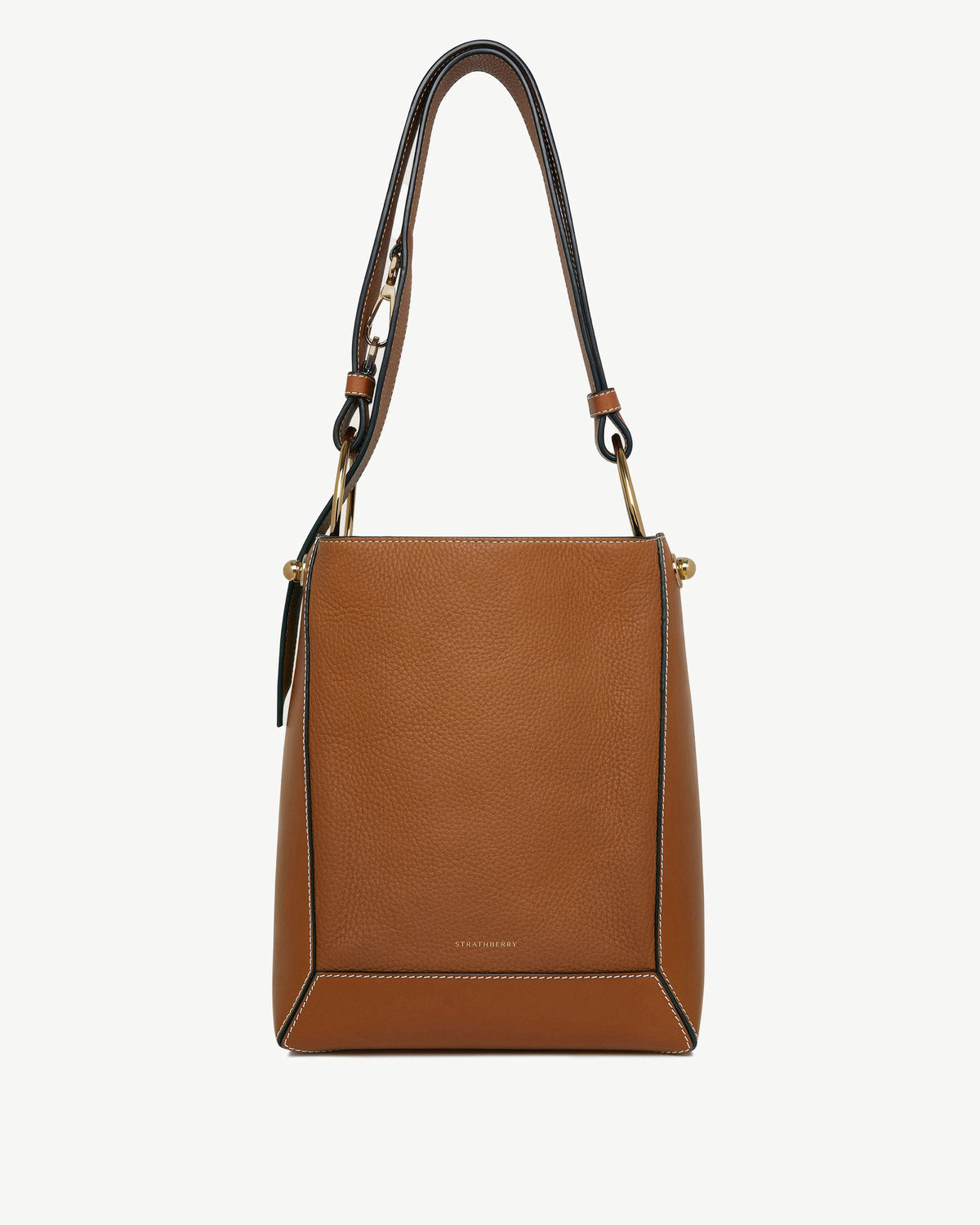 Lana Midi Bucket Bag - Tan with Vanilla Stitch