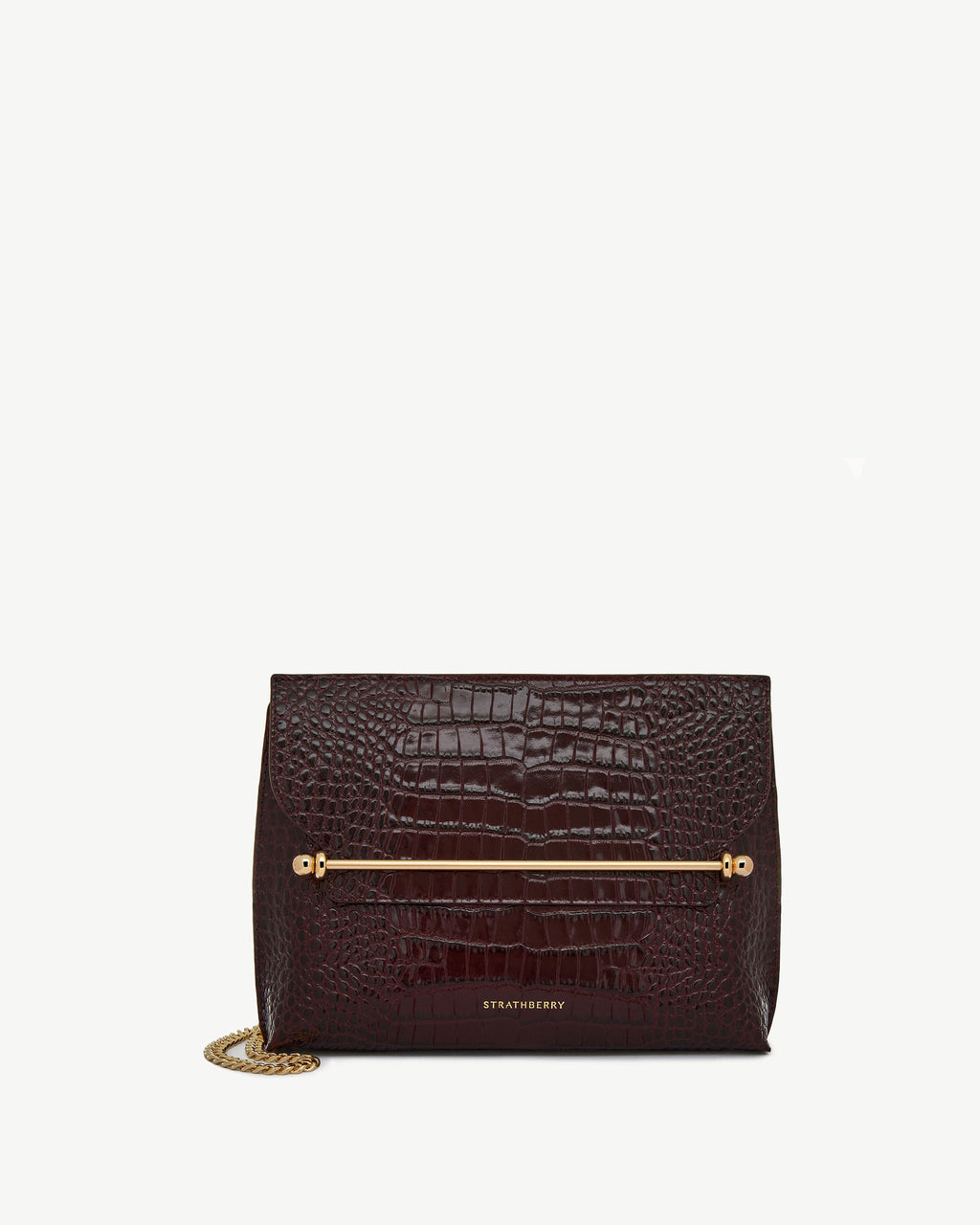 Stylist - Croc-Embossed Leather Burgundy