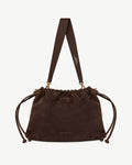 Charlotte Midi Drawstring - Chocolate Suede