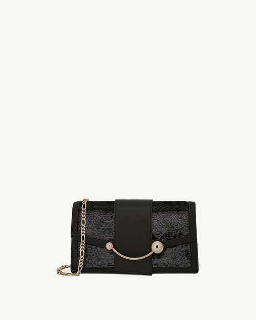 Crescent on a Chain - Black Sequins