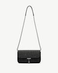 Nocturn Clutch - Black Embroidered Satin
