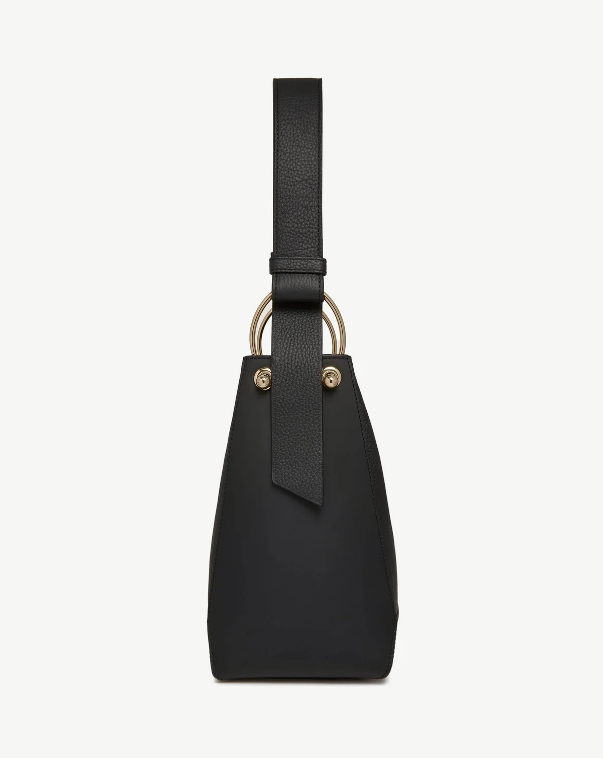 Lana Midi Bucket Bag - Black