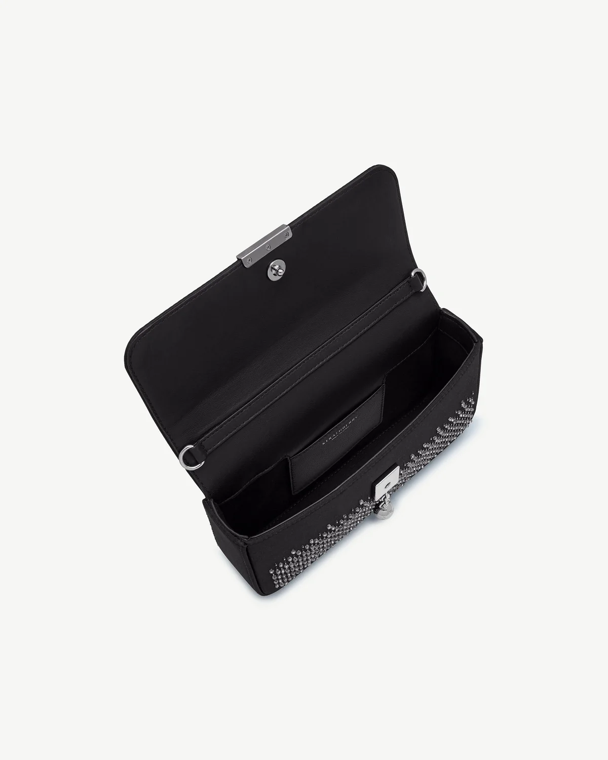 Nocturn Clutch - Black Embroidered Satin