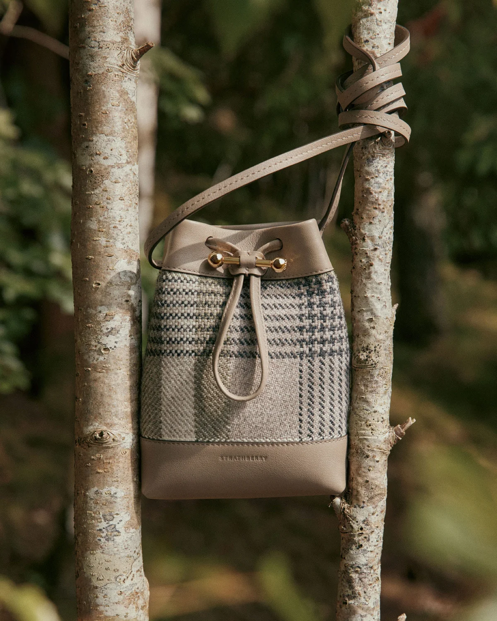 Osette Midi Pouch - Strathberry Tartan Taupe