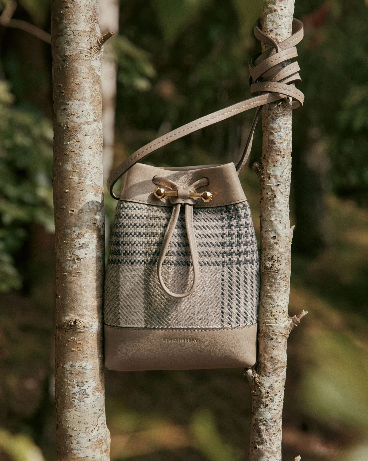 Osette Midi Pouch - Strathberry Tartan Taupe