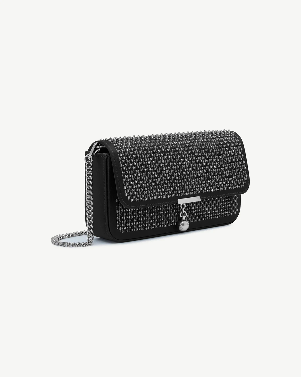 Nocturn Clutch - Black Embroidered Satin