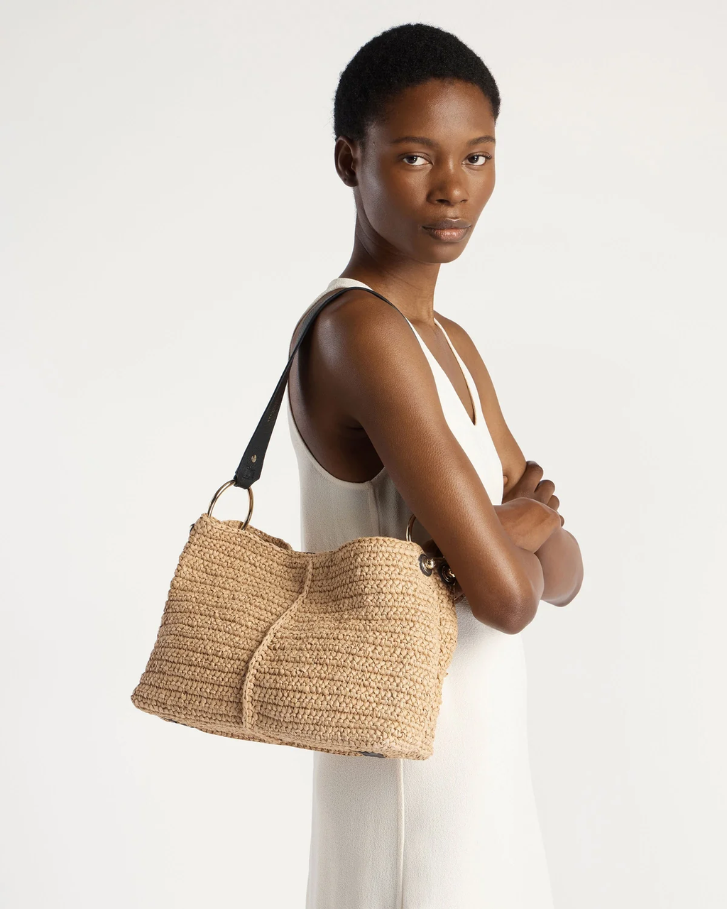 Lana Hobo - Raffia/Black