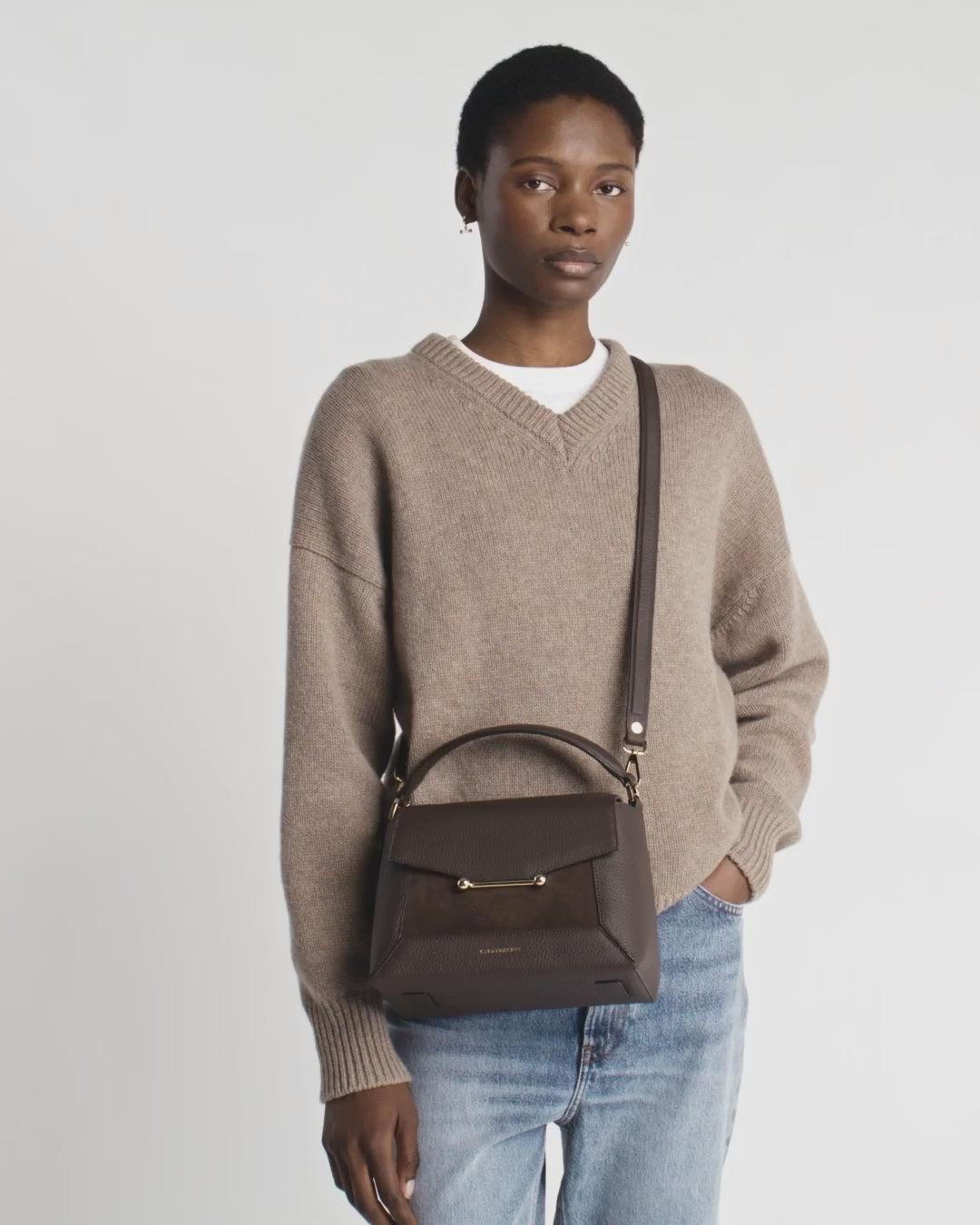 Mosaic Bag - Dark Chocolate Suede/Leather