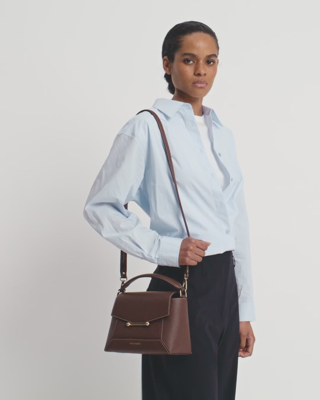 Mosaic Bag - Chocolate with Vanilla Stitch