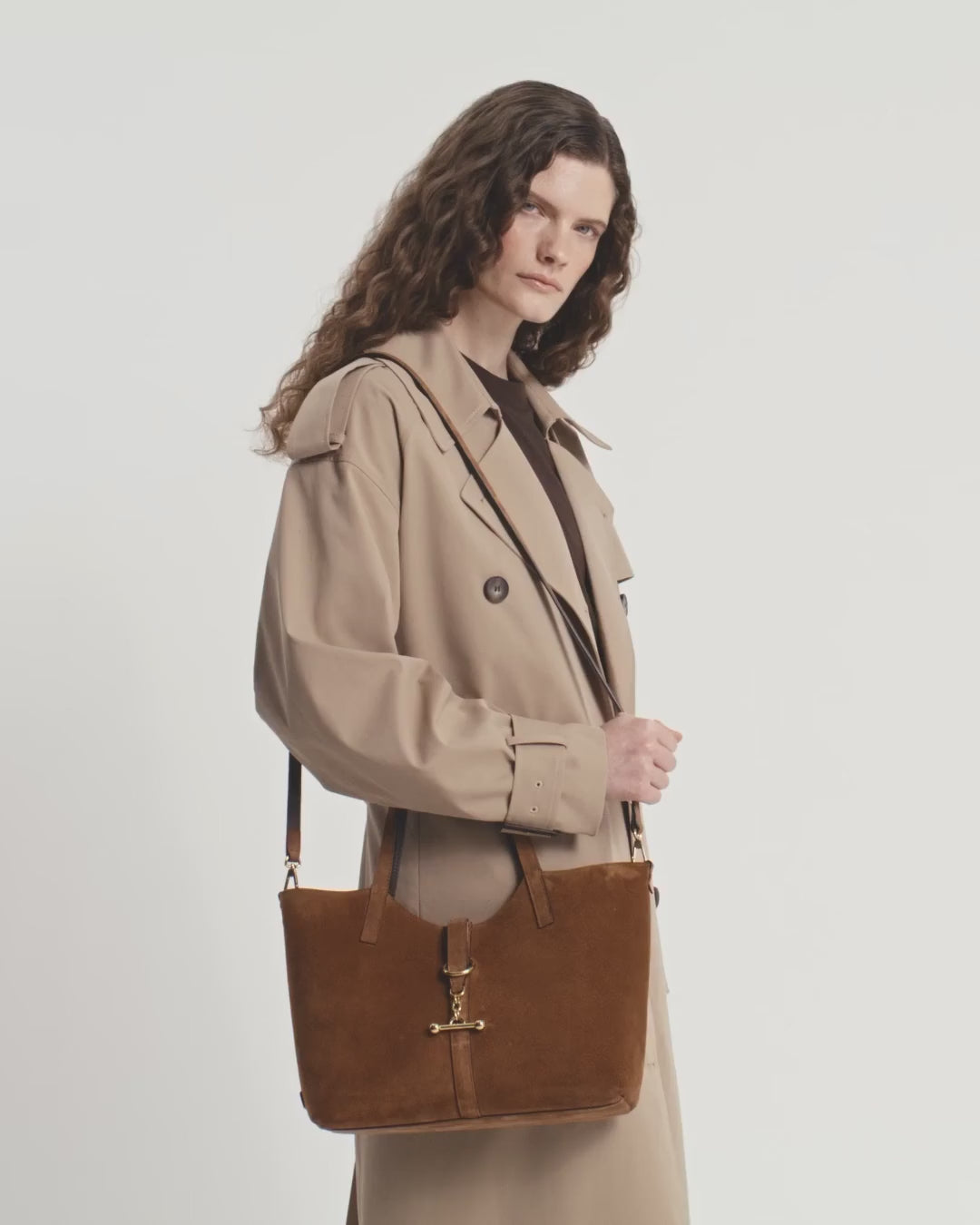 Kite Tote Midi - Tan Suede