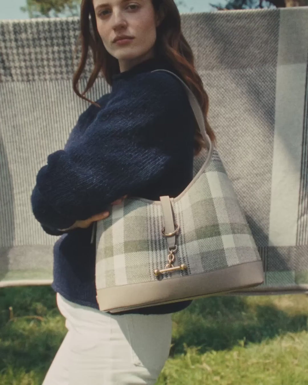 Kite Hobo - Strathberry Tartan Taupe