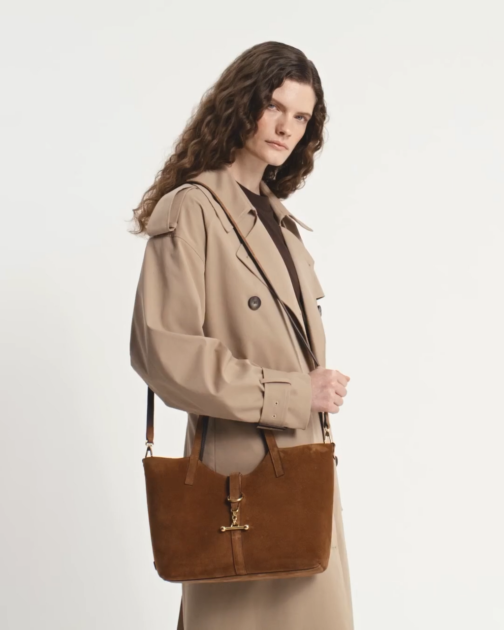 Kite Tote Midi - Tan Suede