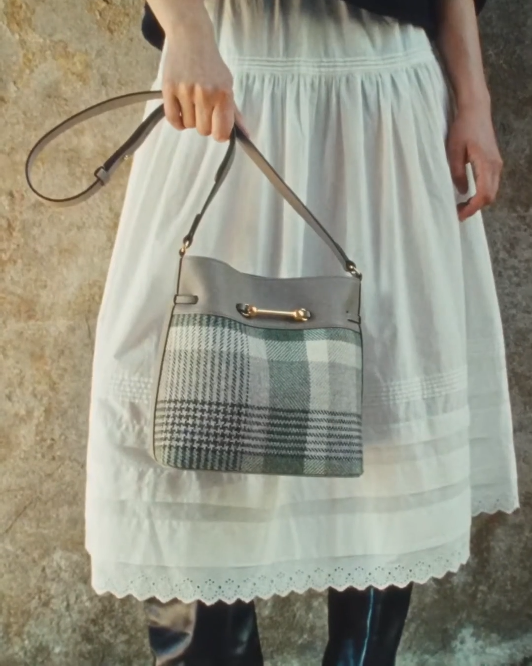 Corda Bucket - Strathberry Tartan Taupe